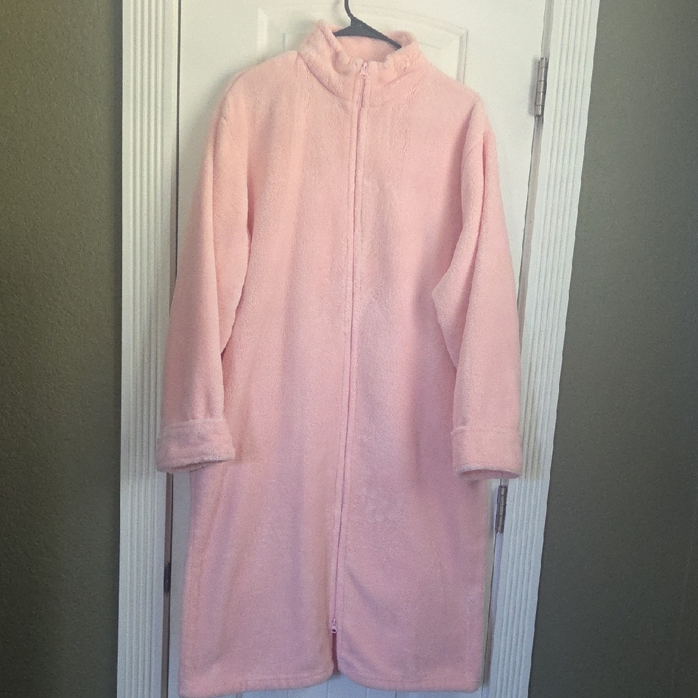 ADR Women's Zip Up Plush Long Robe, Oversized Bathrobe